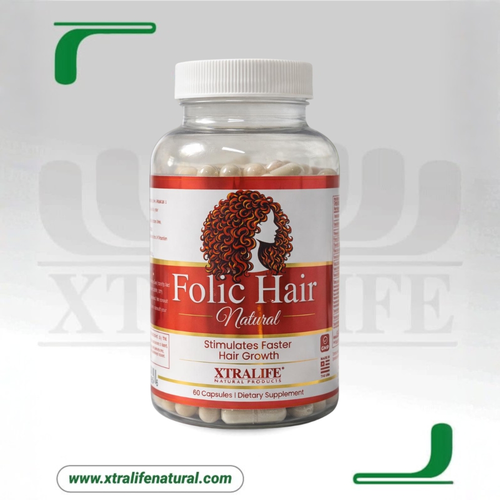 Folic Hair Natural | 60 Capsules | Dietary Supplement